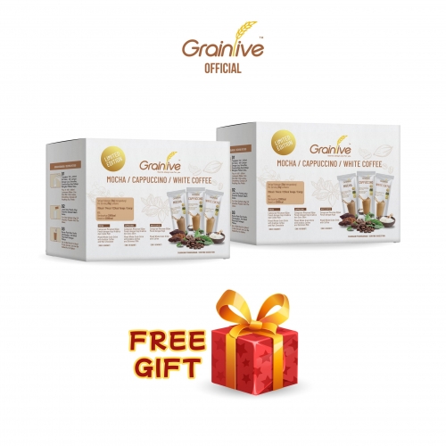 (2 Boxes) Mocha + Cappuccino + White Coffee [18x30g] Coffee Series + Free Gifts