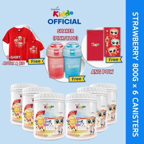 Kiddo Strawberry (6x800g) Free 4 Gifts